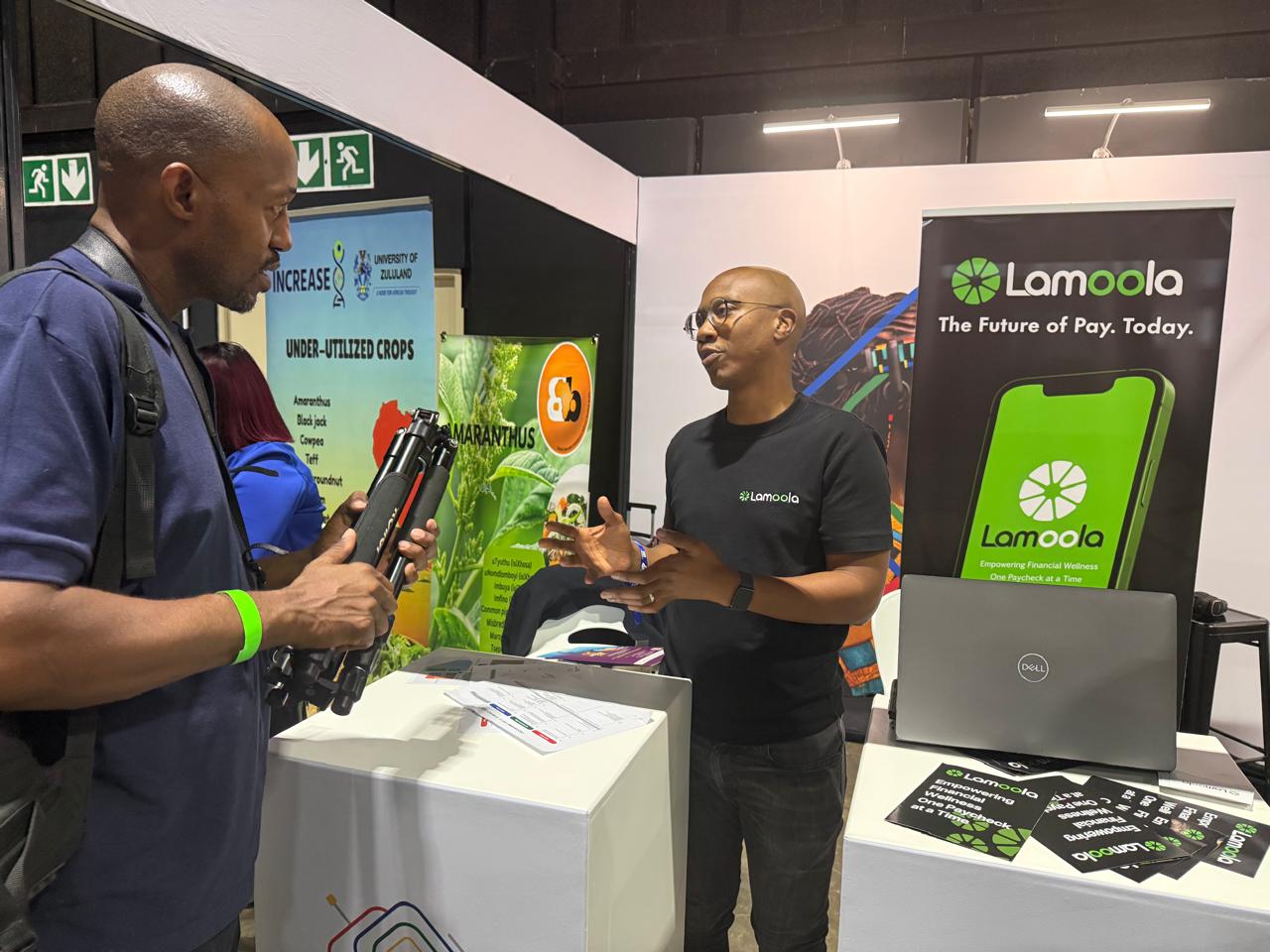 Row of exhibitor booths at SA Innovation Week